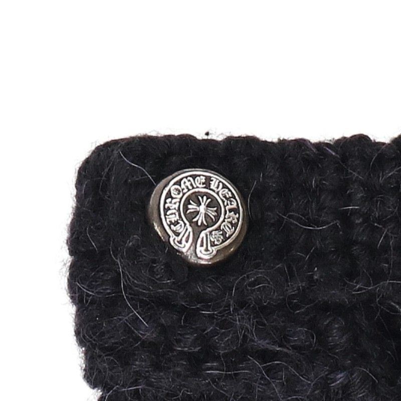 Chrome Hearts Horseshoe Button Fingerless Knit Gloves — view 3