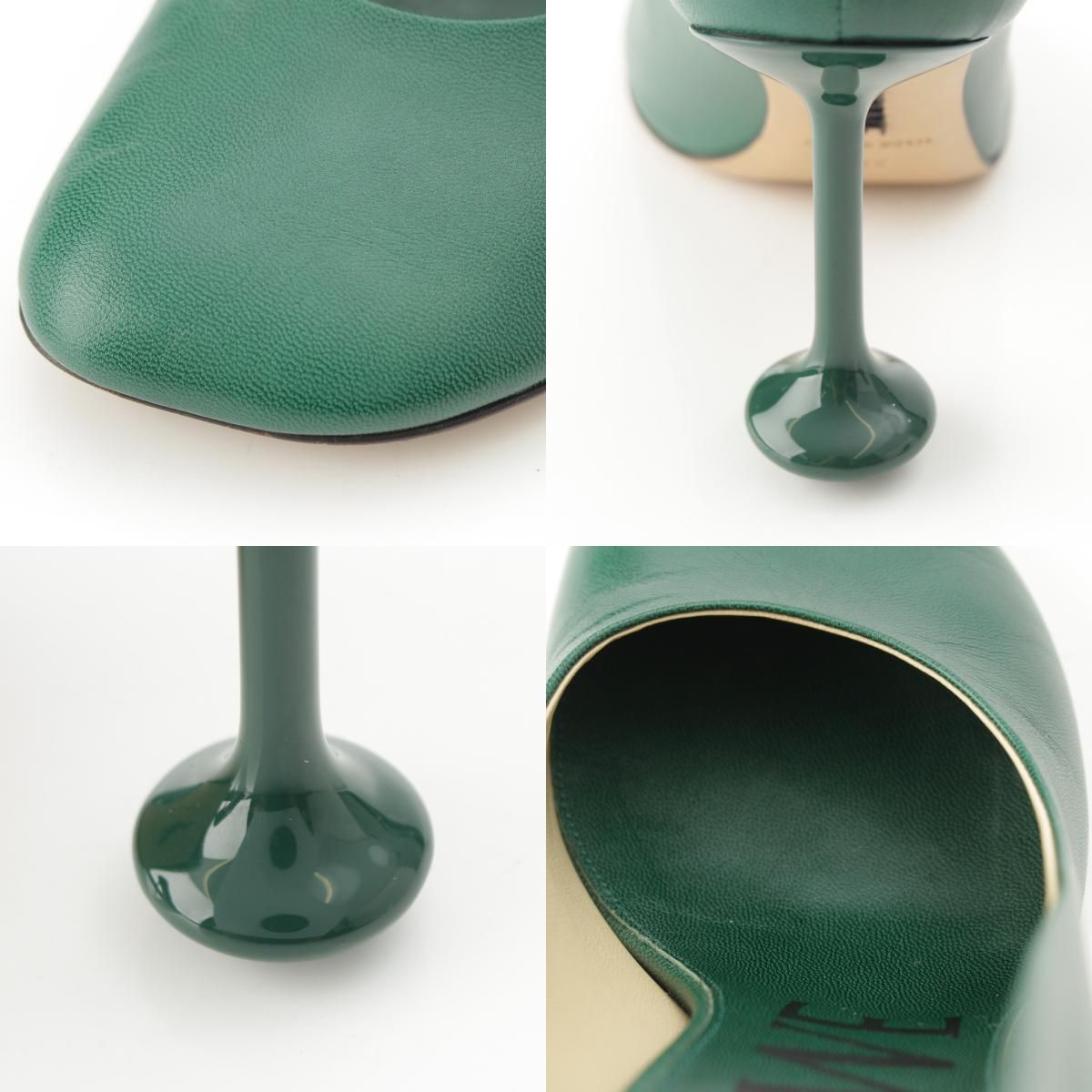 Loewe Toy Goat Leather Heels Pumps Green — view 8
