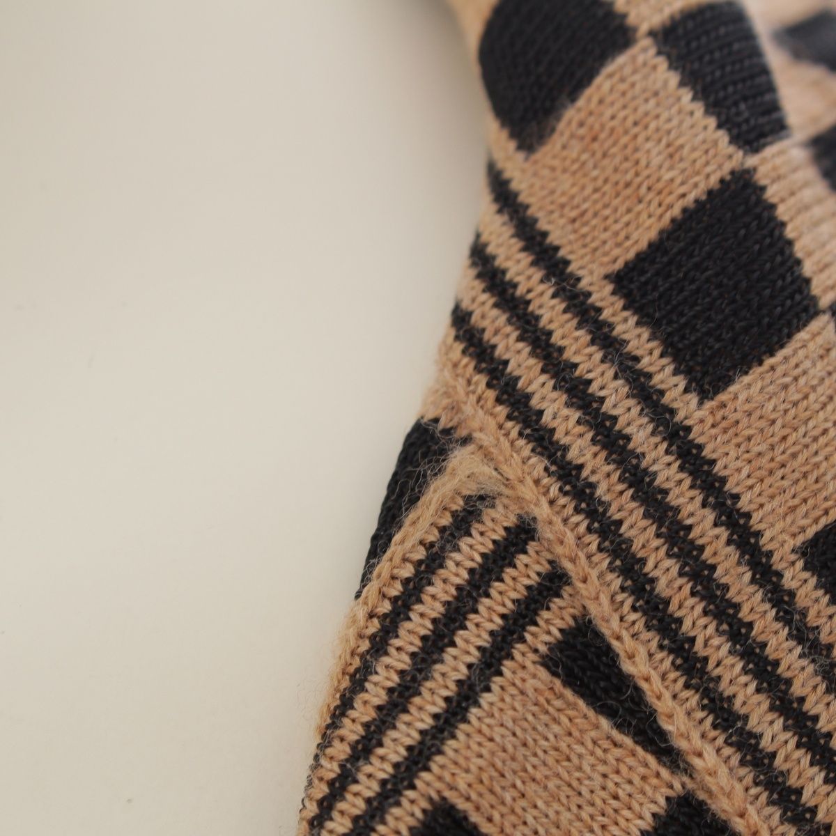 Fendi Wool All Over Print Open Collar Knit Cardigan Top Beige Black 42 — view 8
