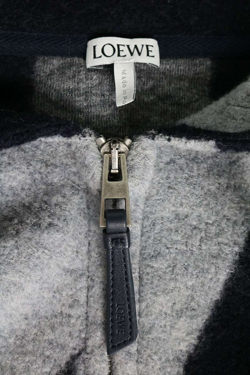 Loewe Logo Applique Drawstring Zip Up Hoodie — view 3