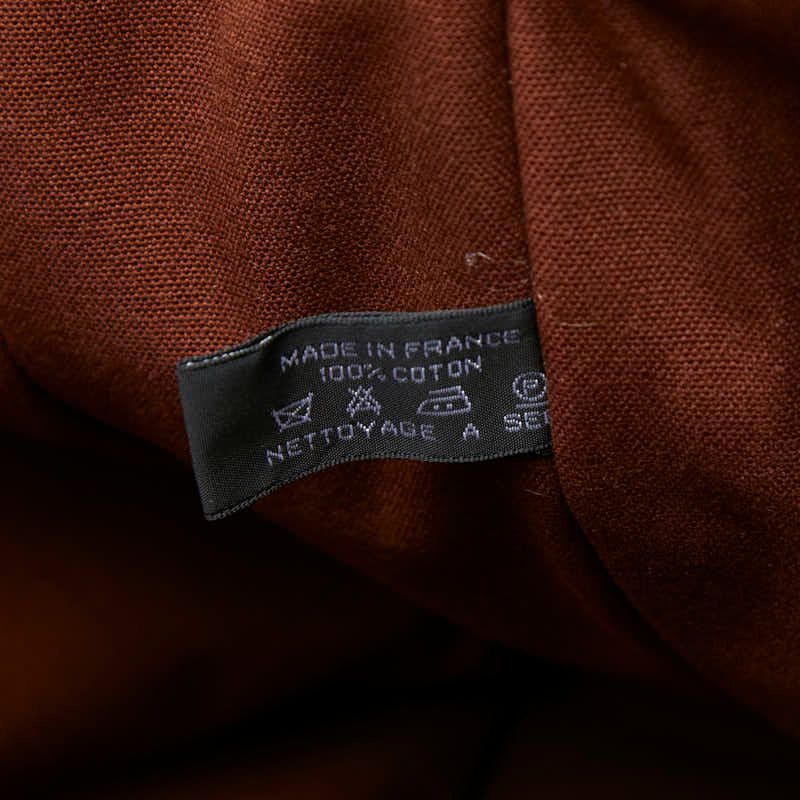 Hermes Fourre Tout MM Tote Bag Brown Cotton Canvas — view 8