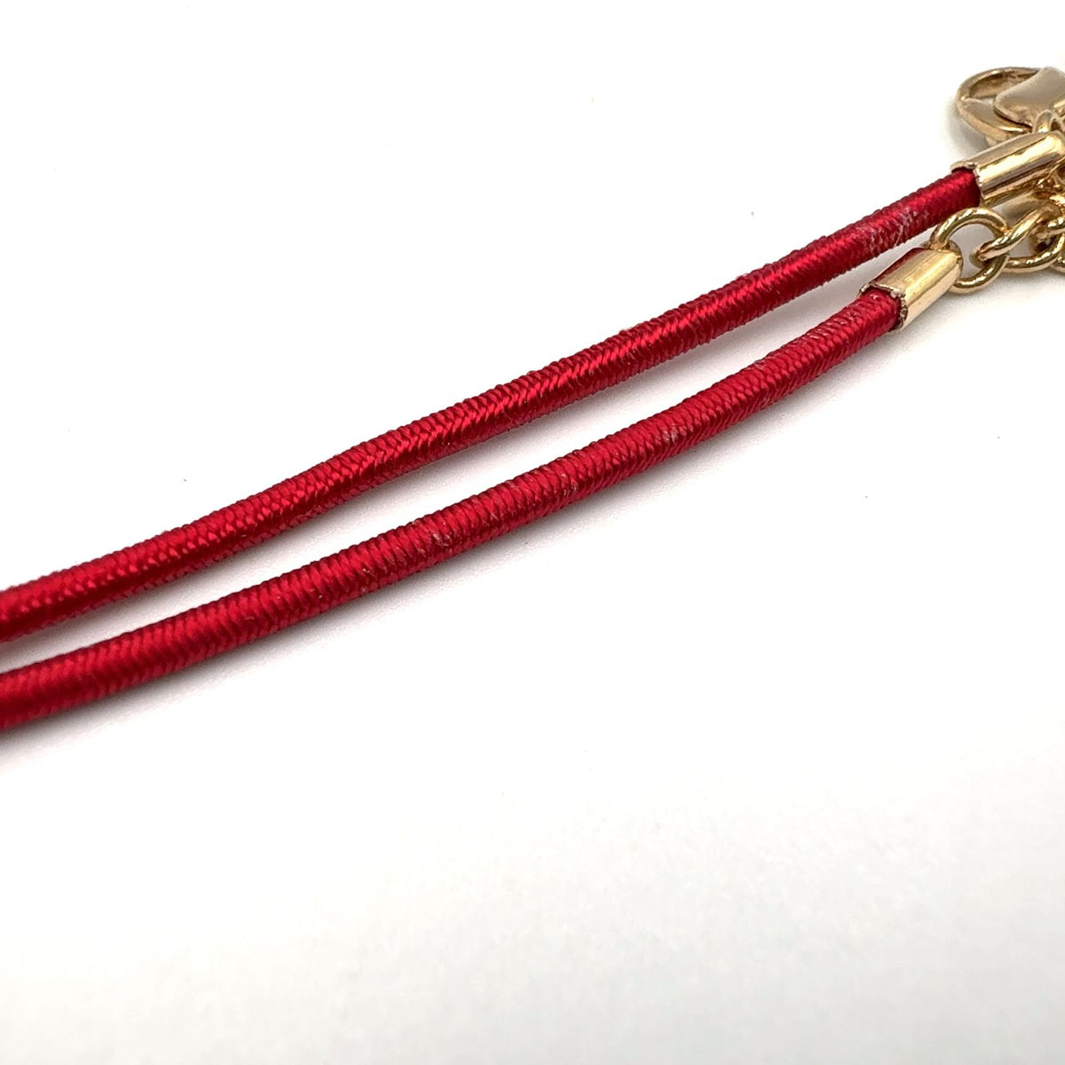 Dior Keylock Choker Metal Nylon Gold Red Necklace — view 8