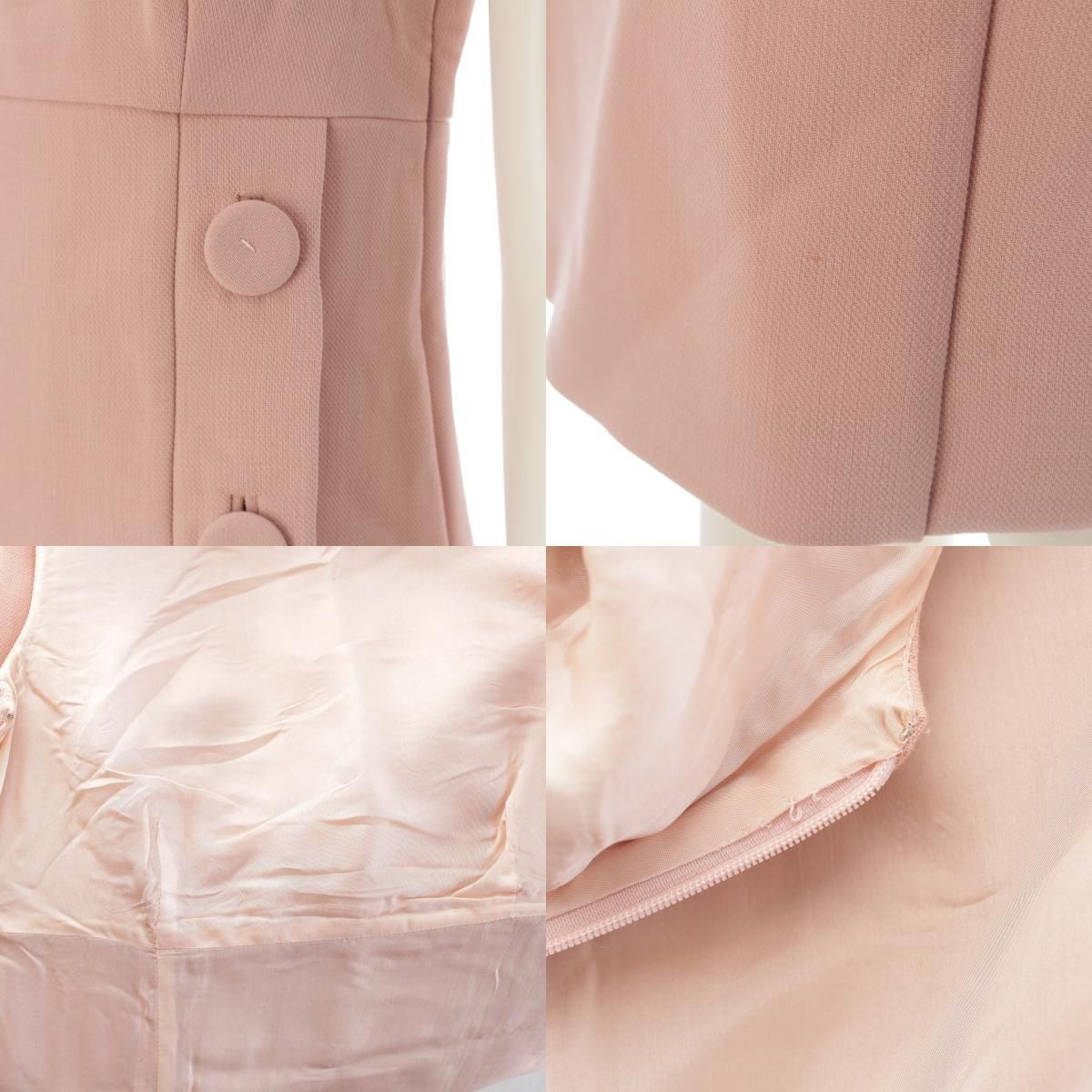 Prada Virgin Wool Cupro Silk Button Sleeveless Dress Pink 38 — view 8