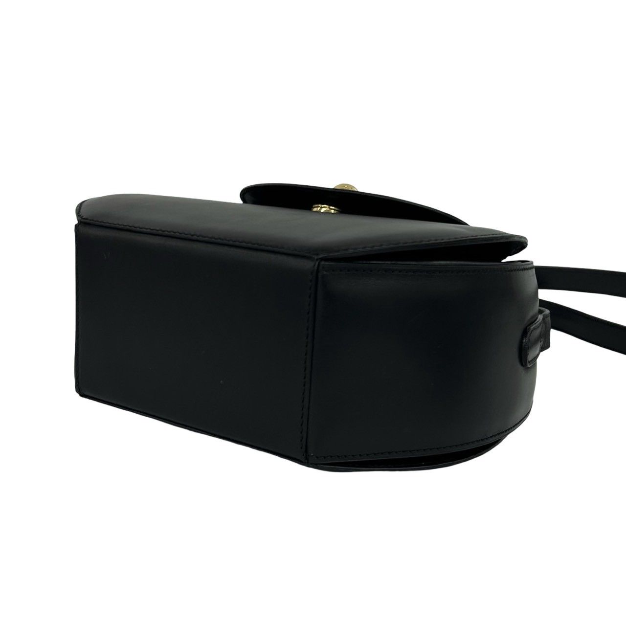 Celine Vintage Star Ball Logo Calf Leather Mini Shoulder Bag Pochette Black — view 8