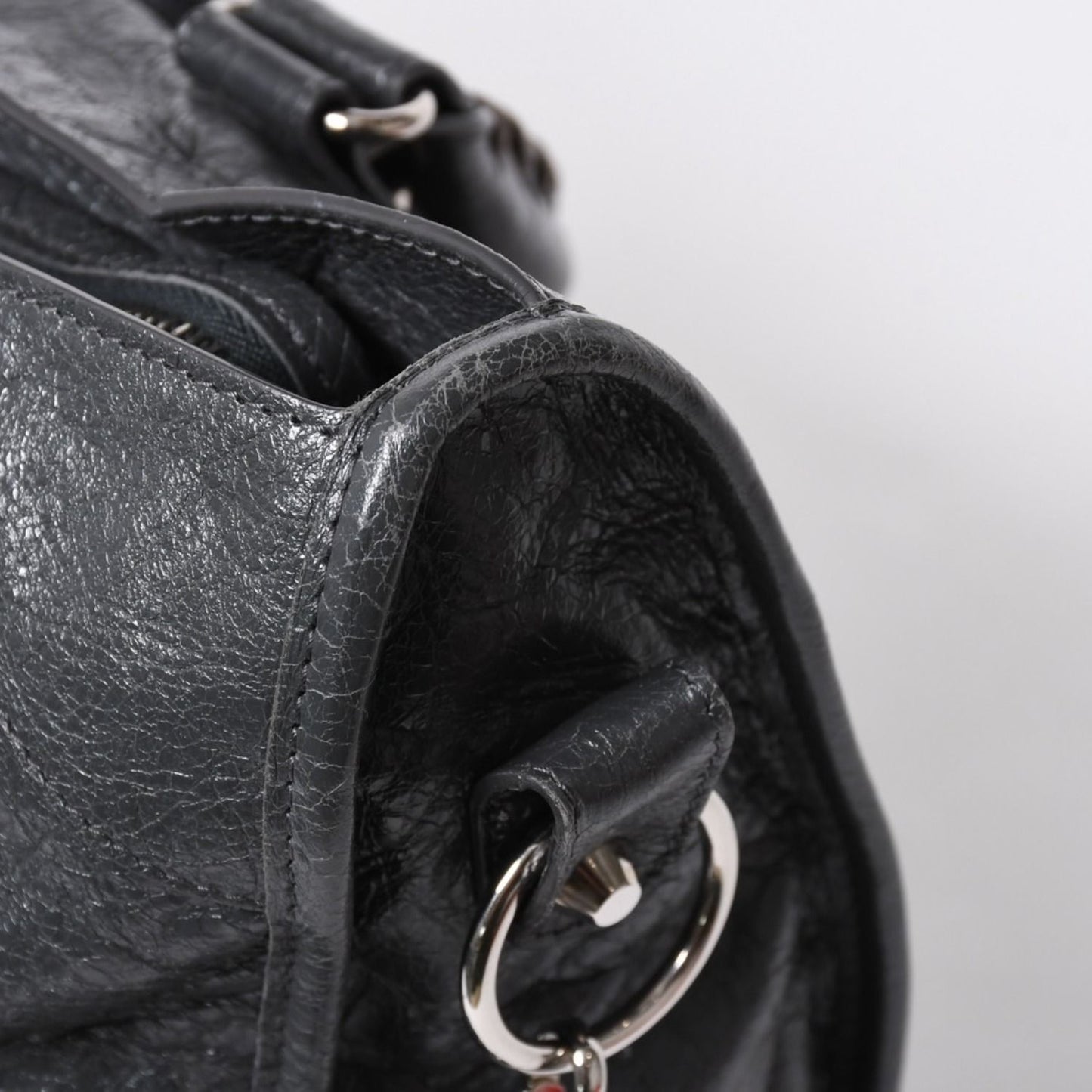 Balenciaga the City 2-Way Shoulder Bag Dark Gray Silver — view 8