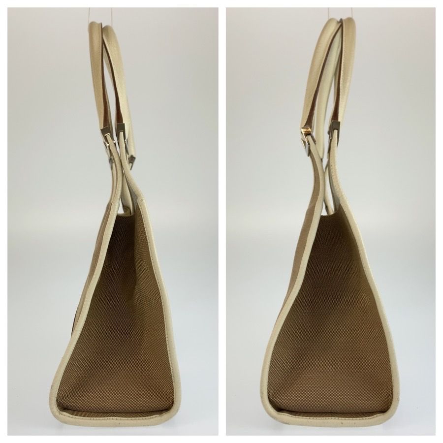 Gucci Jackie Beige Ivory Canvas Leather Tote Bag — view 8