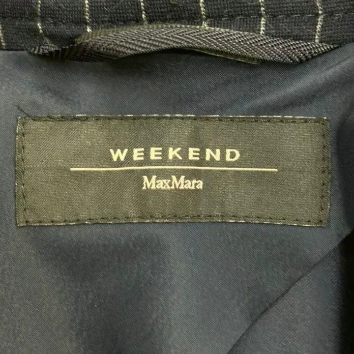 Max Mara Weekend Line Tailored Jacket Navy Striped Pattern Long Sleeve Half 38 — view 7