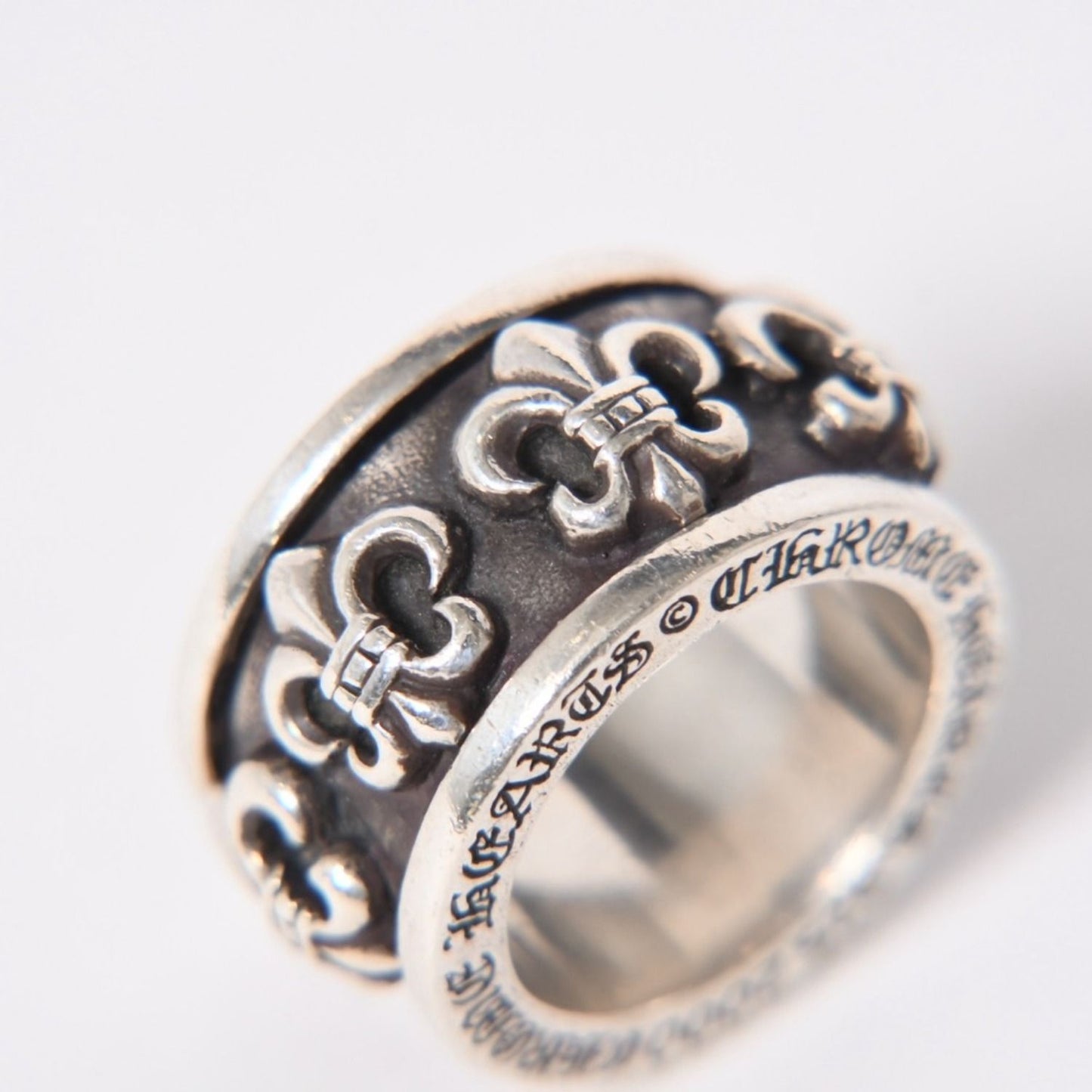 Chrome Hearts Spinner BS Flare Ring Lily Crest 925 Sterling Silver — view 8