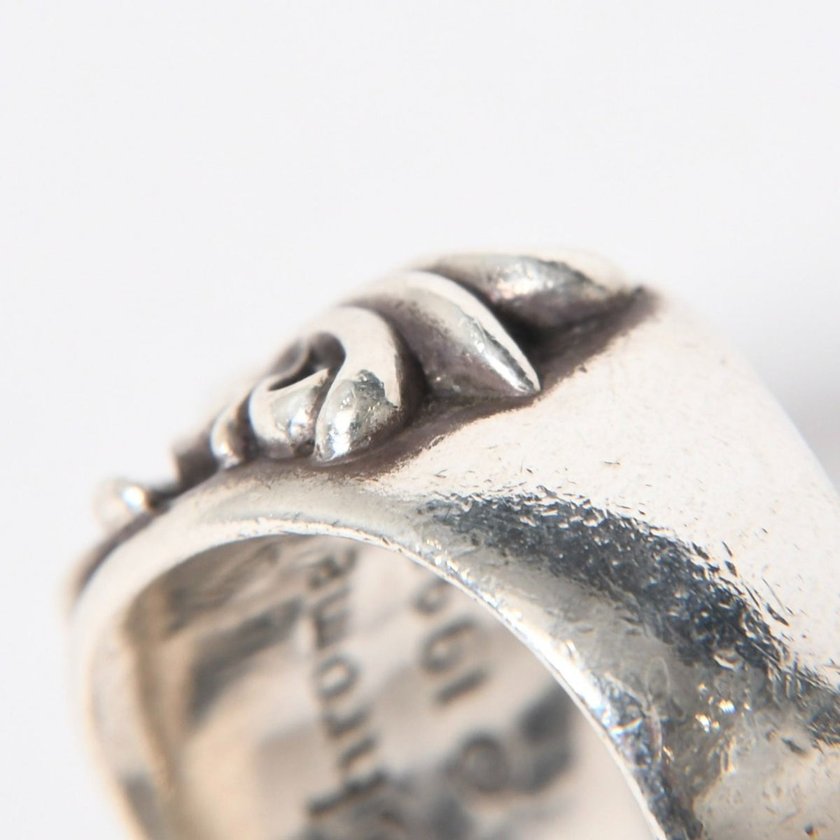 Chrome Hearts Keeper Ring Floral Arabesque Pattern 925 Sterling Silver — view 8