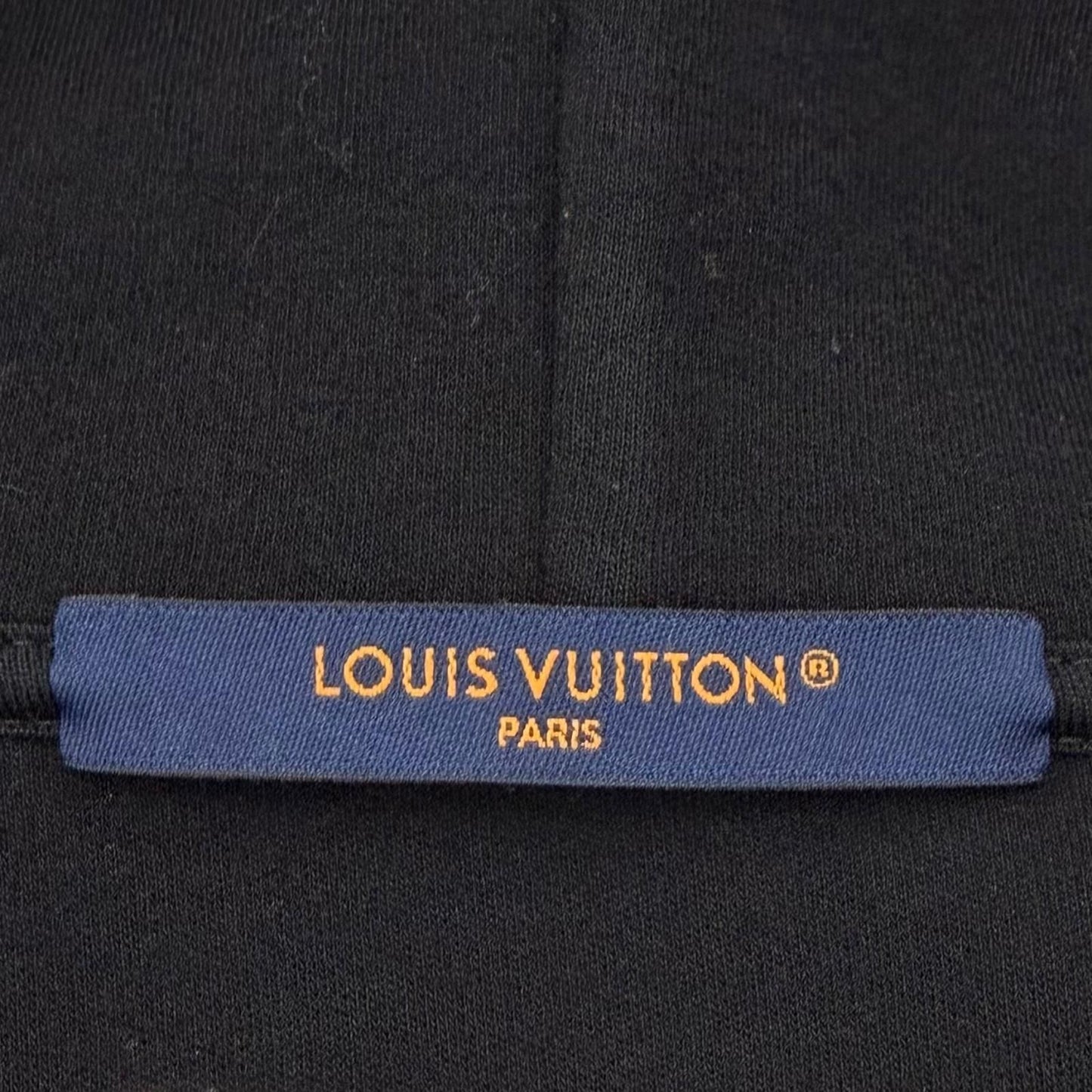 Louis Vuitton Logo Embroidery Embroidered Zip Jersey Hoodie Black — view 8