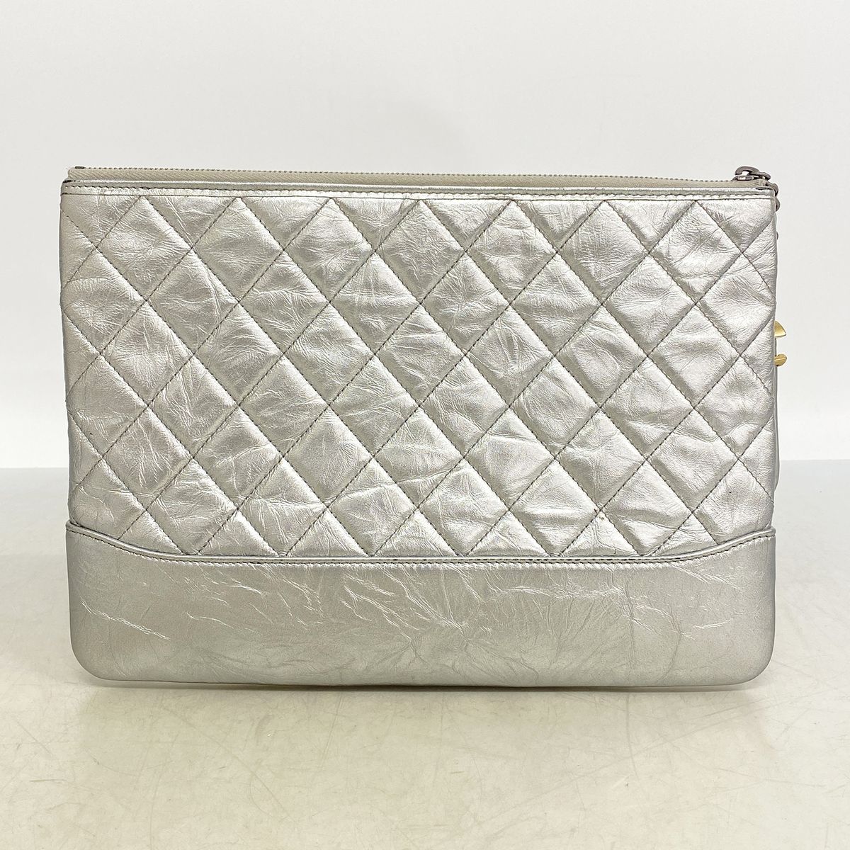 Chanel Clutch Gabrielle de Chanel Leather Silver Gold — view 8