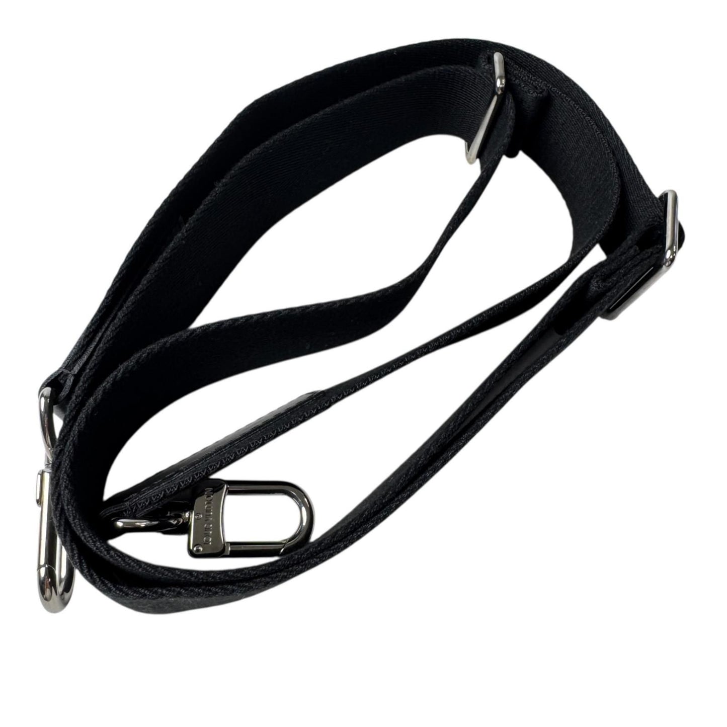 Louis Vuitton Shoulder Strap for Bag Logo Silver Black — view 8