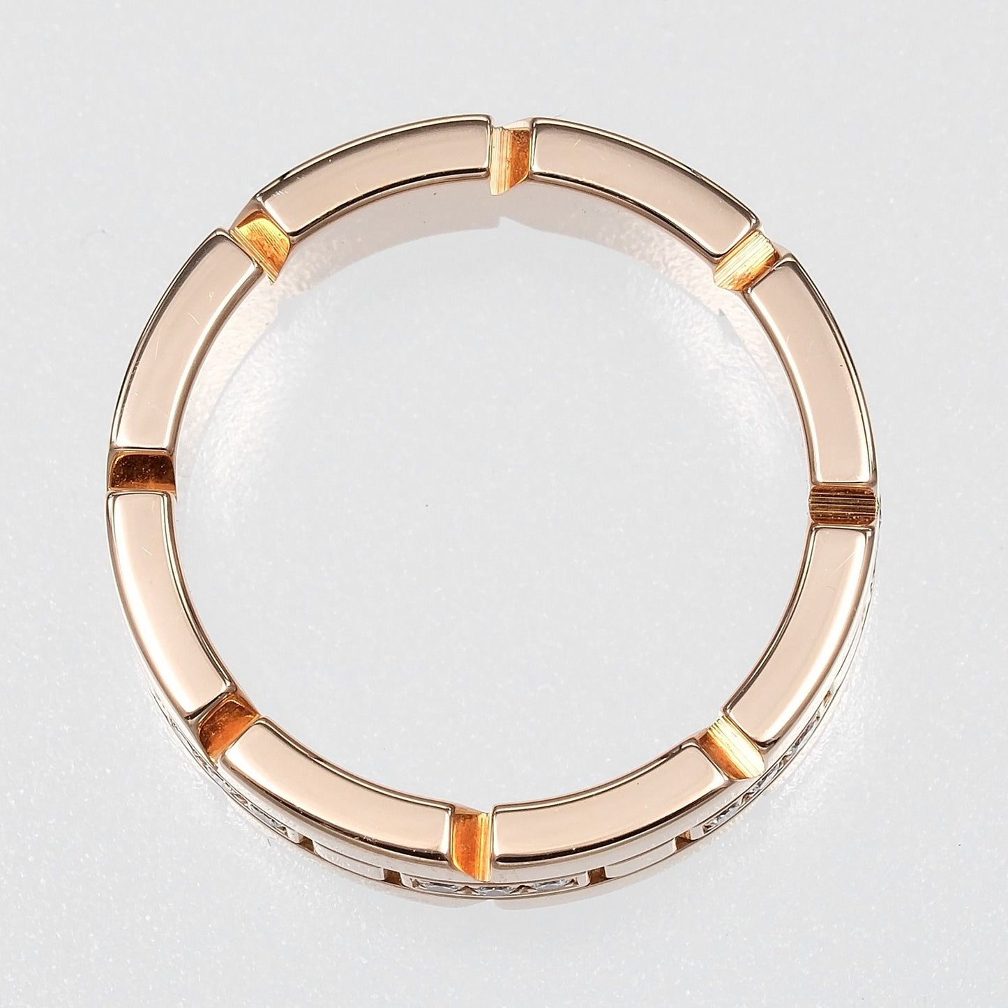 Cartier Tank Francaise 18k Pink Gold Diamond Ring — view 8