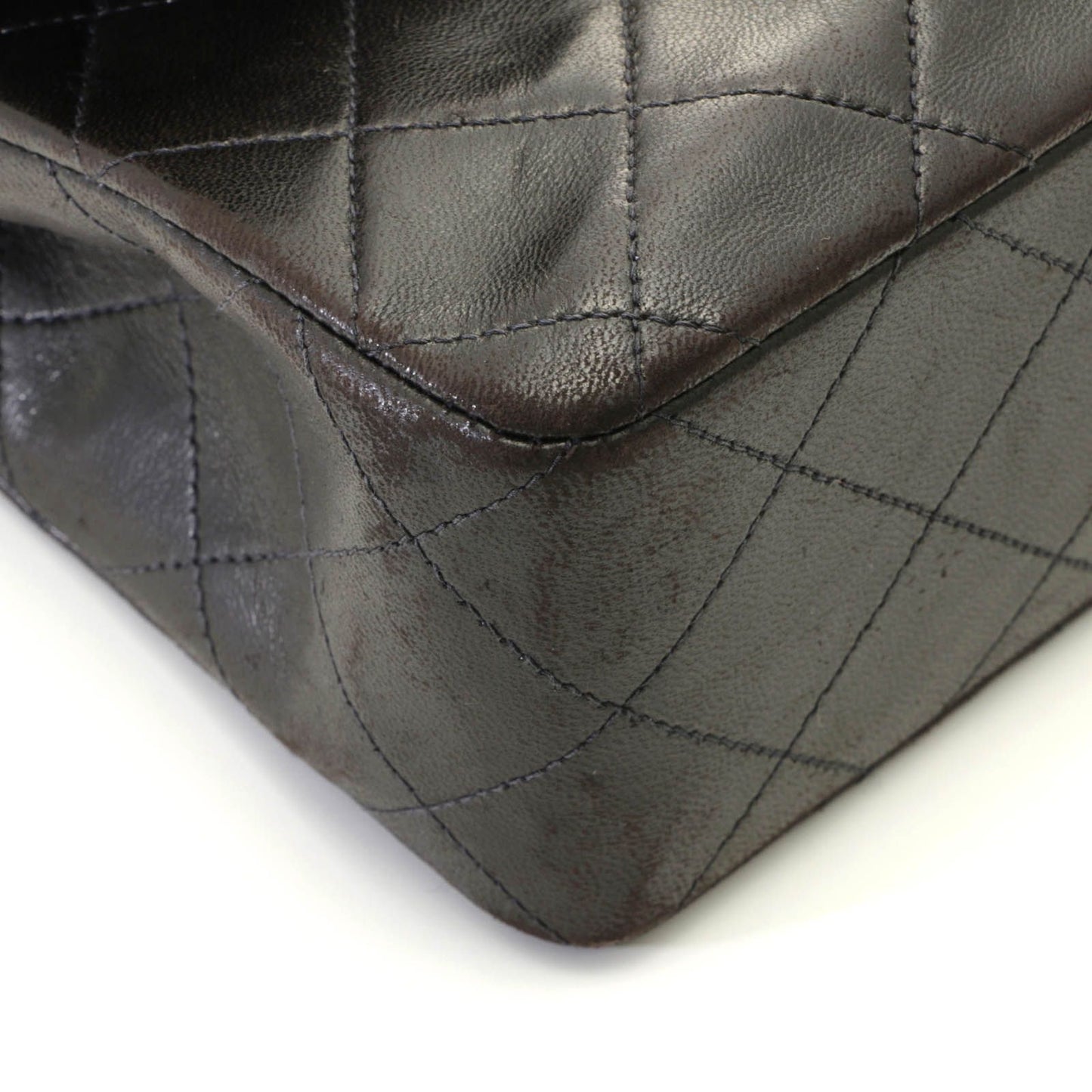 Chanel Quilted Double Flap Bag 23 Black Lambskin — view 8