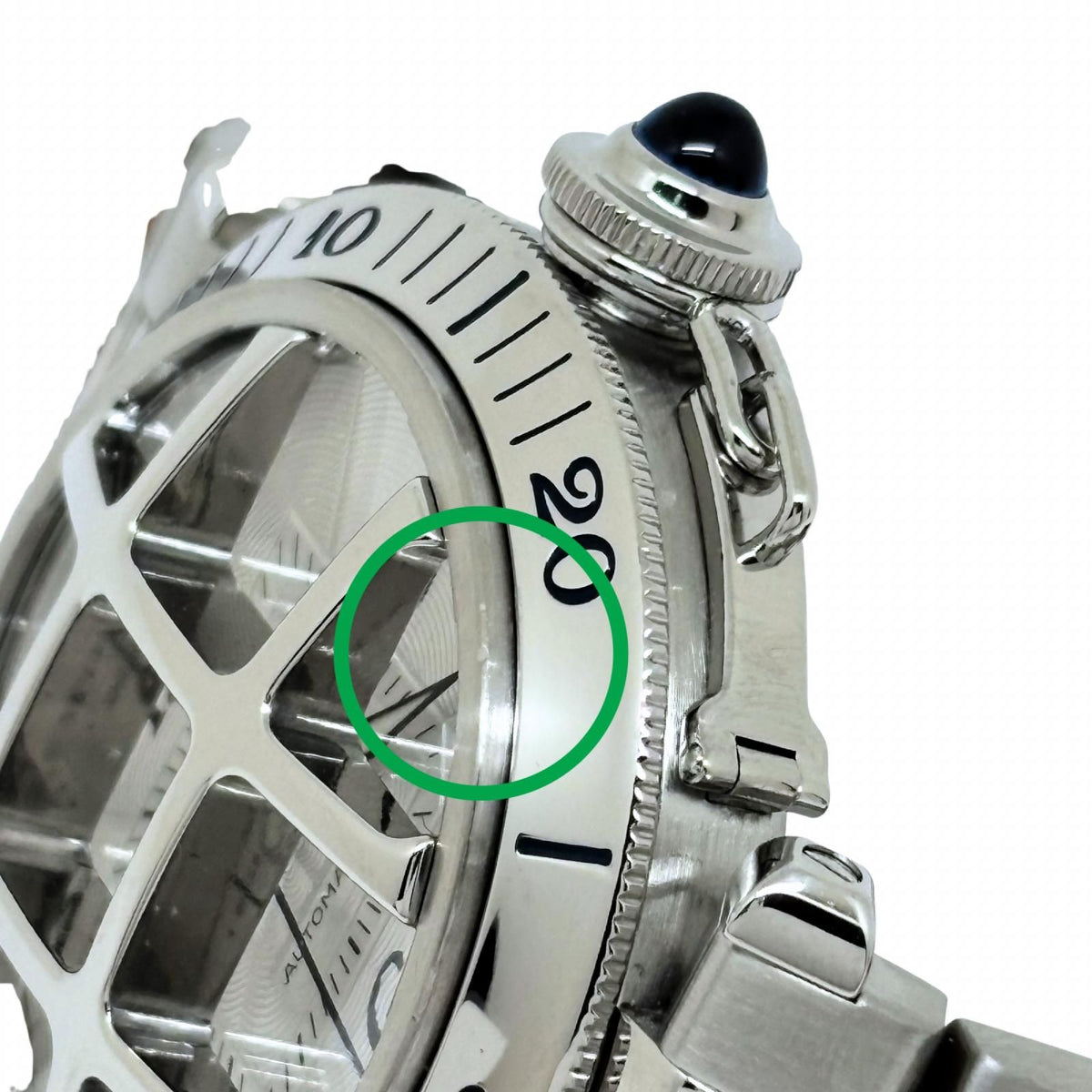 Cartier Pasha 38 Dome Grit Silver Stainless Steel Automatic — view 8