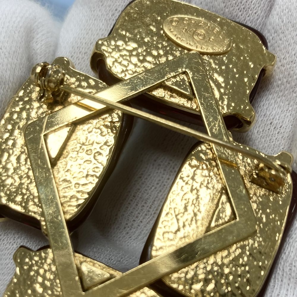 Chanel 94P Brooch CC Logo Gripoix Color Stone Gold — view 6