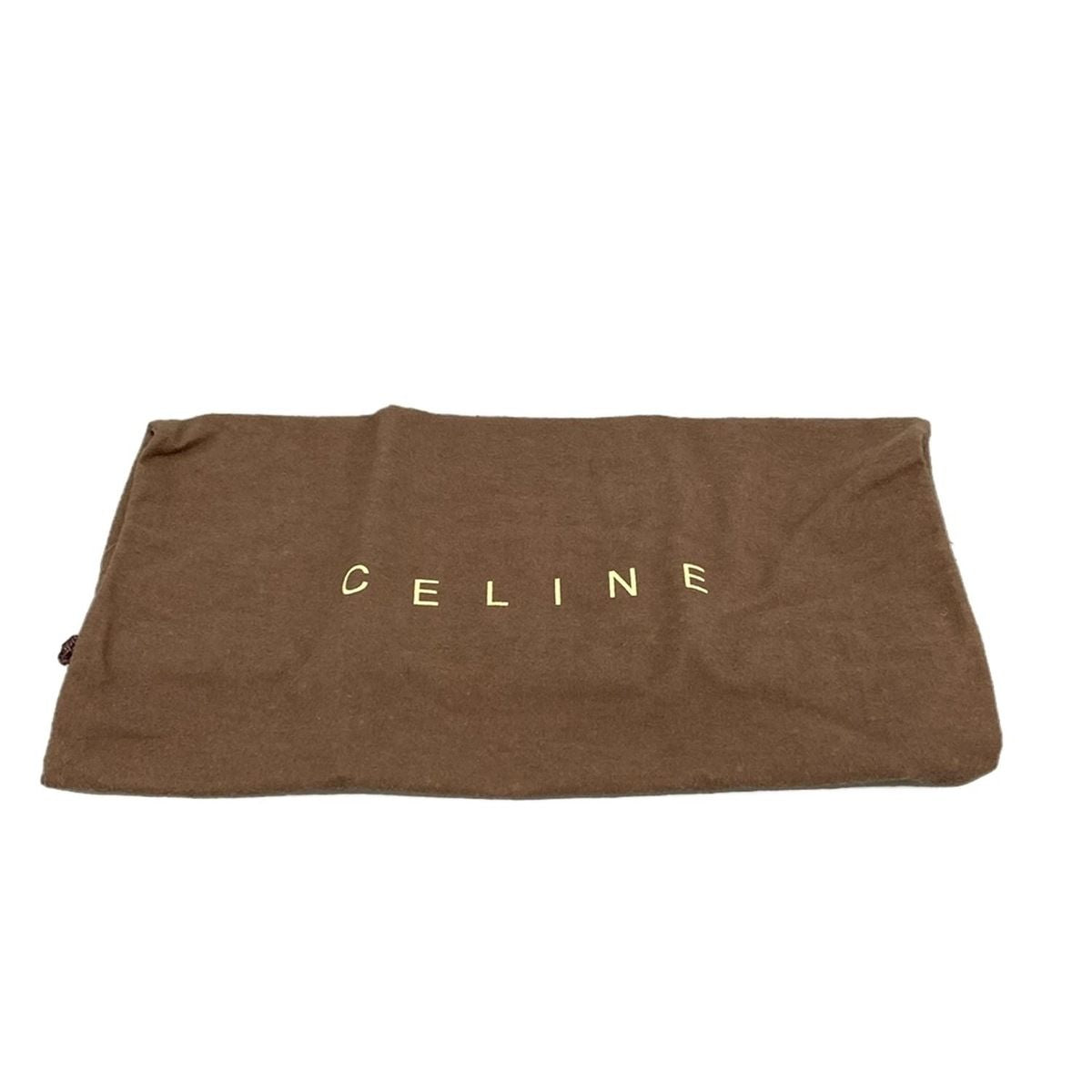 Celine Tote Bag Macadam Pattern Dark Brown Beige Embossed Leather — view 8