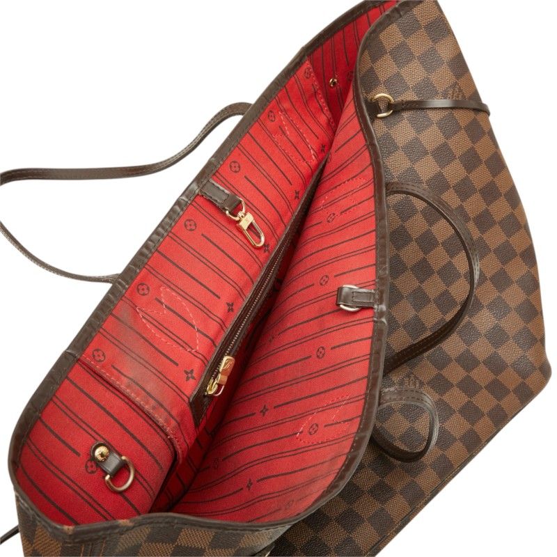 Louis Vuitton Damier Neverfull GM Tote Shoulder Bag Brown Leather — view 8