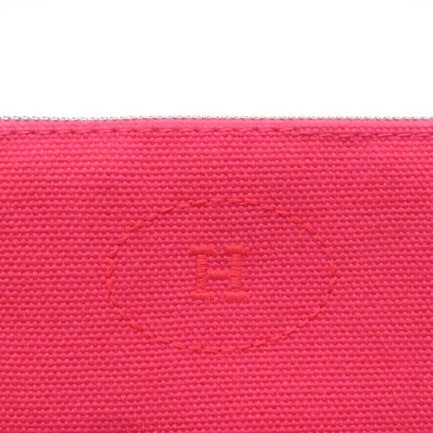 Hermes Bolide Pouch Mini Hibiscus Silver 06 Canvas — view 8