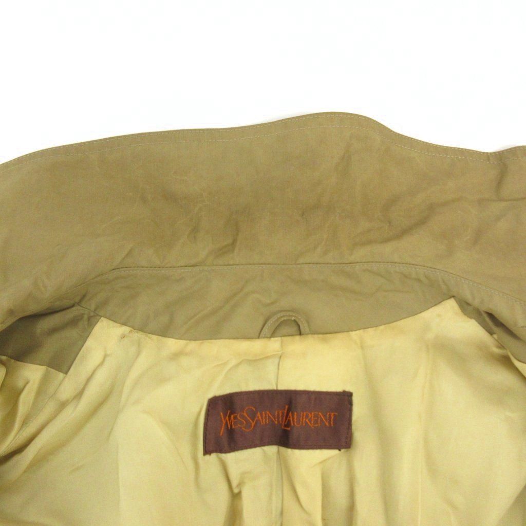 Yves Saint Laurent Trench Coat Sanyo Double Breasted Gun Flap Long Beige — view 8