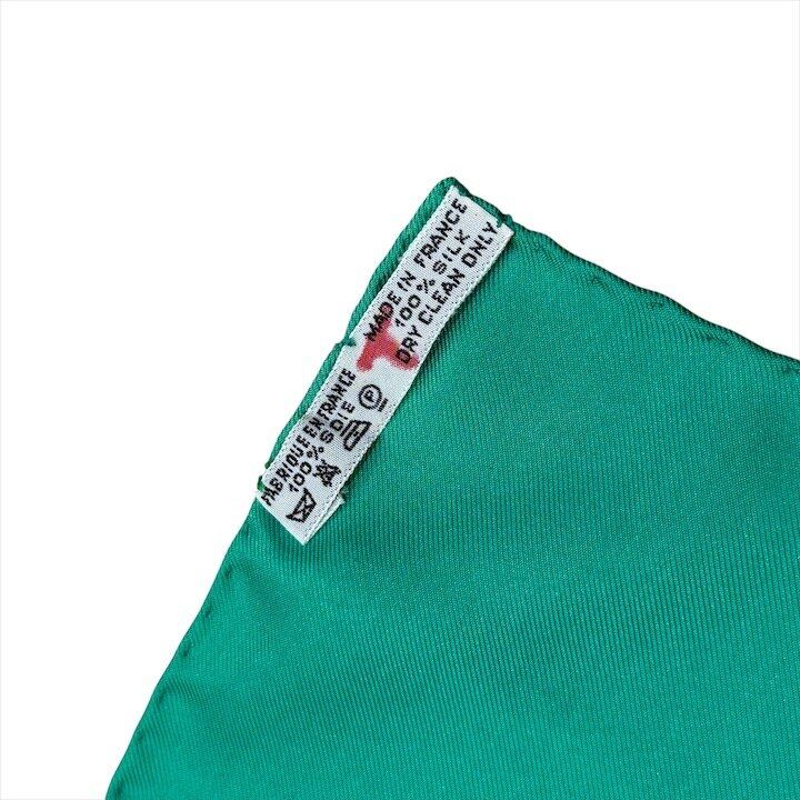 Hermes Vintage Carre 90 Scarf Silk 100% Green — view 8
