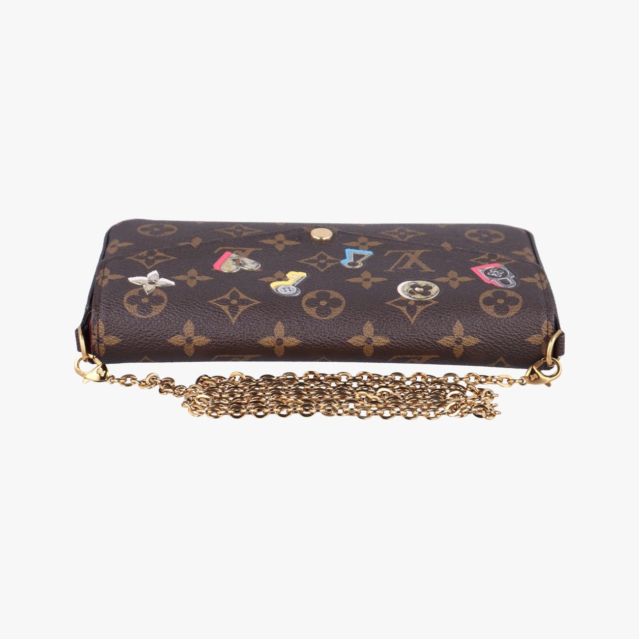 Louis Vuitton Lovelock Pochette Felicie Brown Fuchsia Monogram — view 8