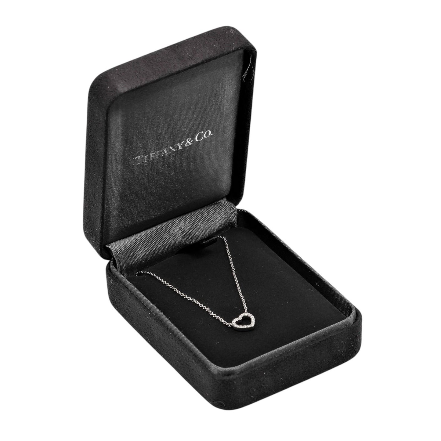 Tiffany & Co Metro Heart 18k White Gold Diamond Necklace — view 8