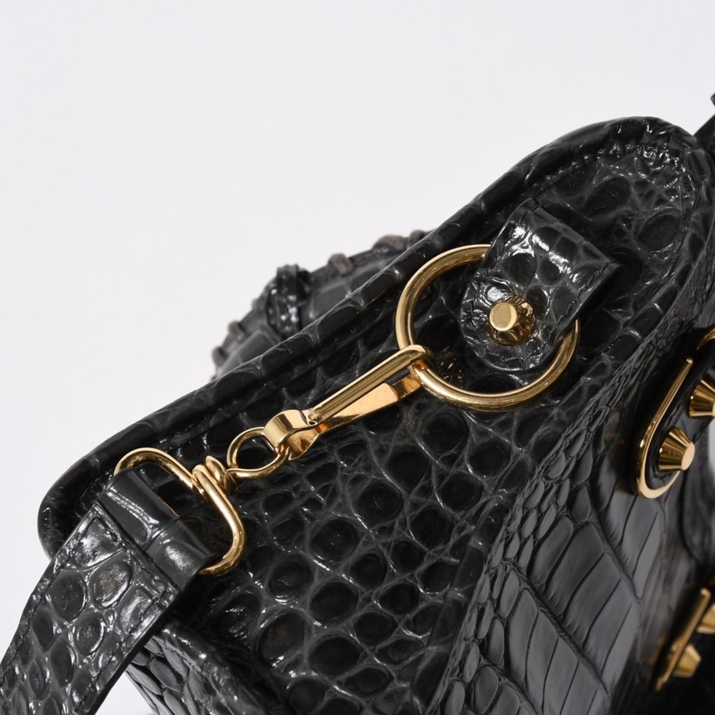 Balenciaga Classic Metal Edge City 2-Way Shoulder Bag Gray Gold — view 8