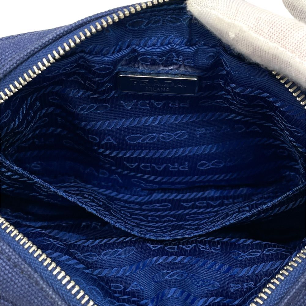Prada Pouch Makeup Canvas Blue Lightweight Crossbody — view 8