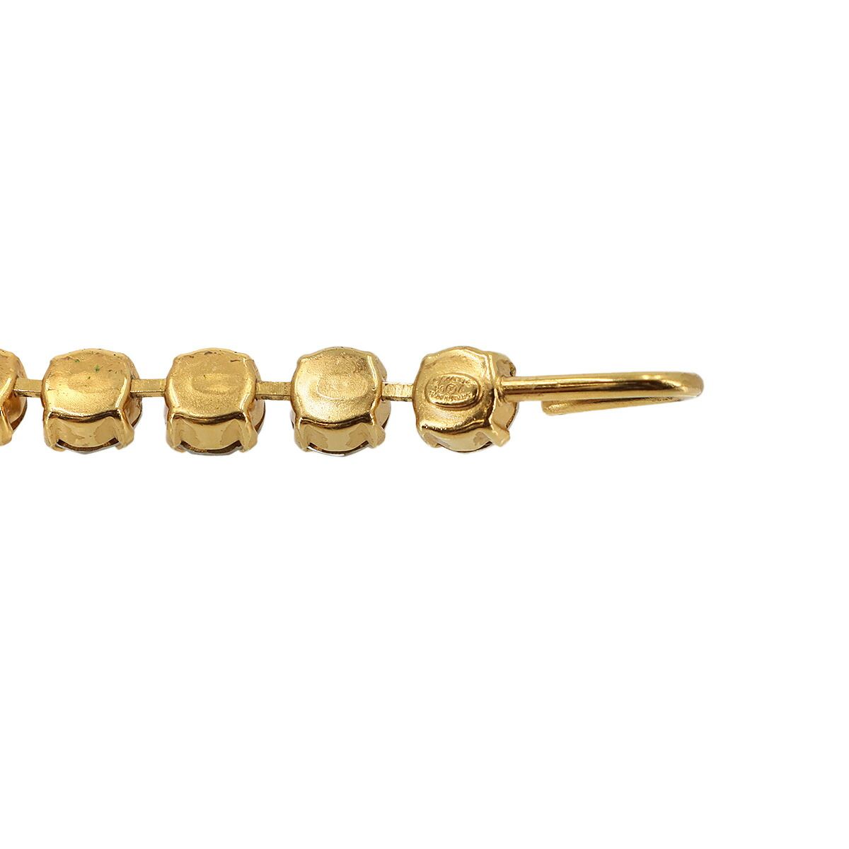 Chanel 96A CC Logo Rhinestone Necklace Gold Vintage — view 7
