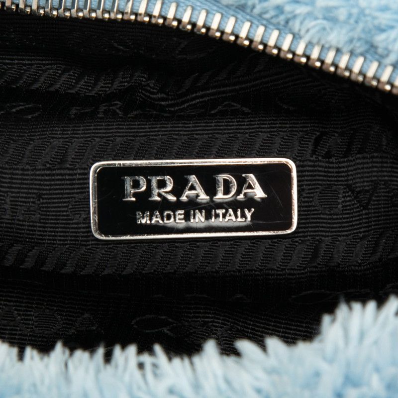 Prada Re Edition 2000 Terry Bag Handbag Blue Pile — view 5