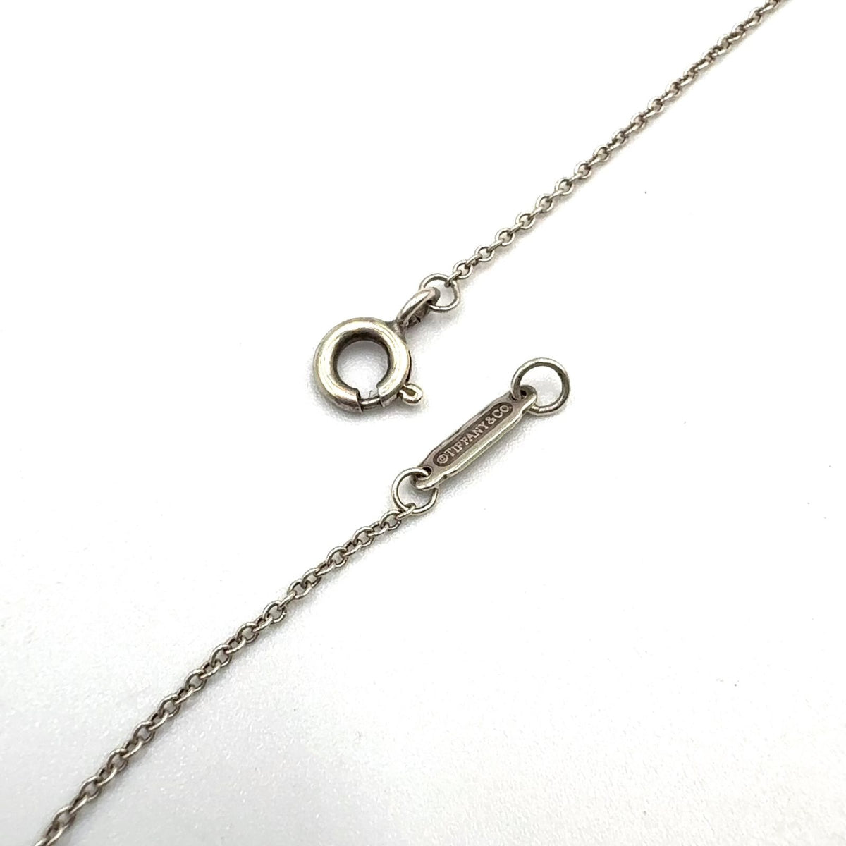 Tiffany & Co Heart Key Motif Enamel Silver Light Green Necklace — view 8