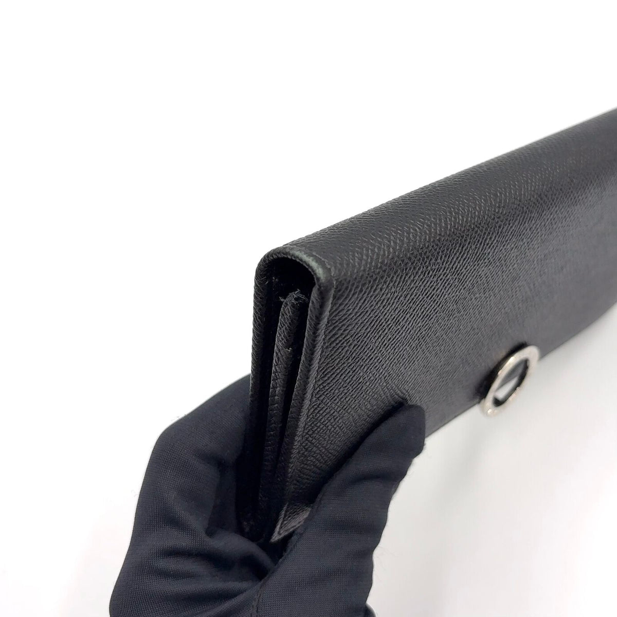 Bvlgari Logo Clip Leather Black Wallet Silver — view 8