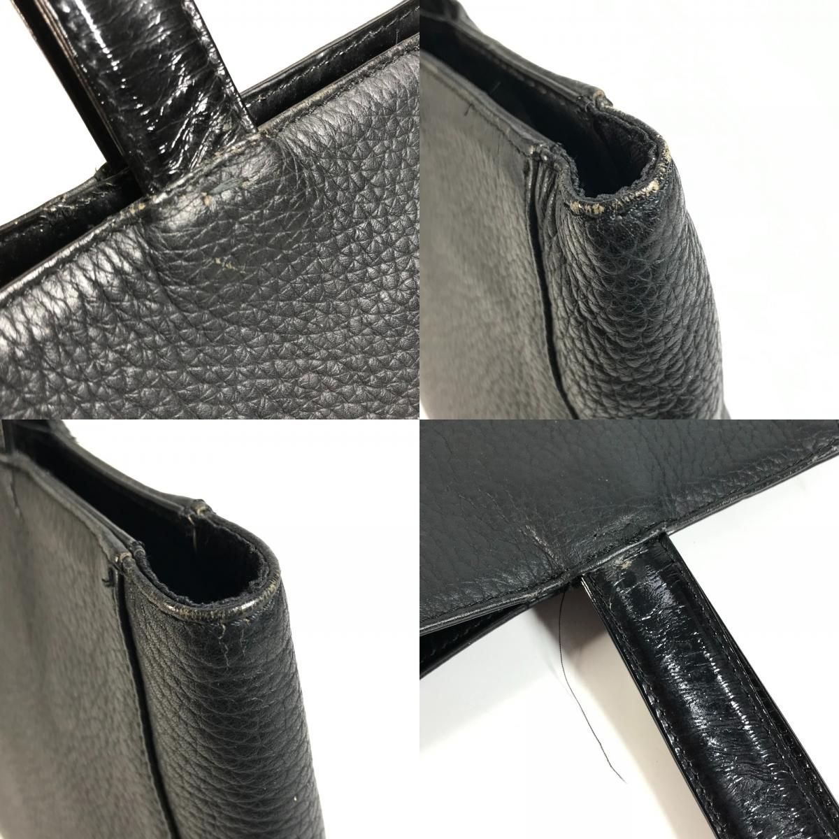 Versace Shoulder Bag Sunburst Logo Leather Black — view 8