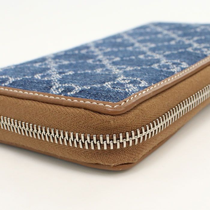 Gucci GG Emblem Wallet Zip Around Denim — view 8