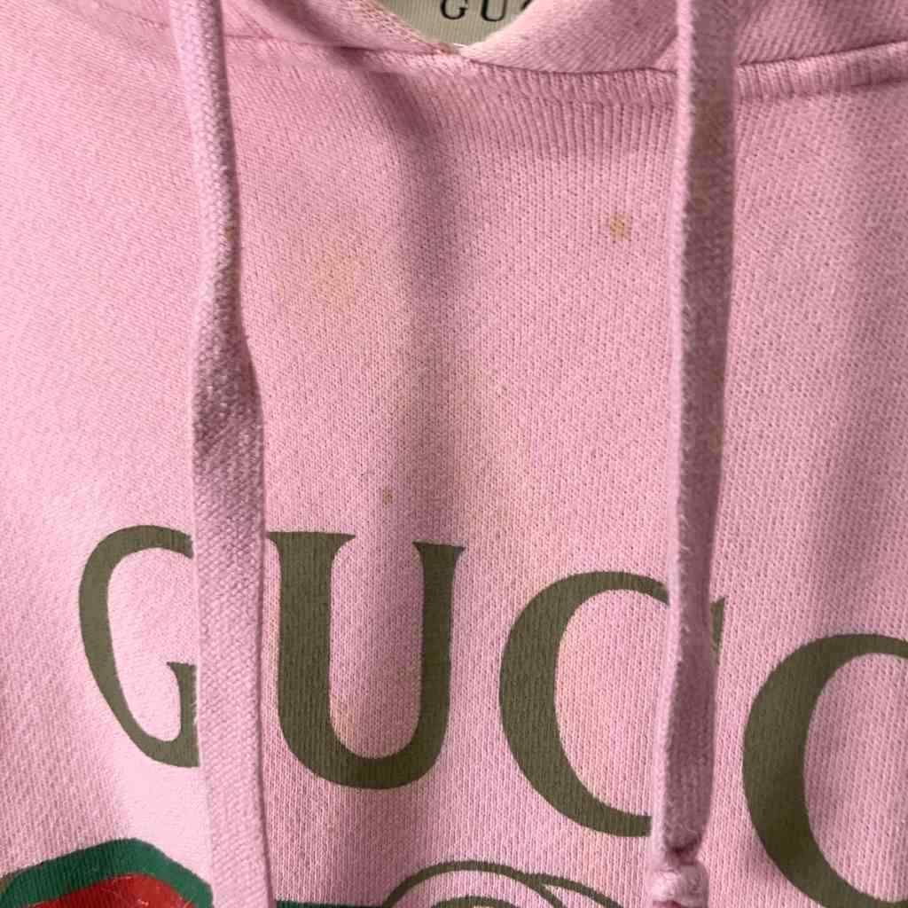 Gucci Dragon Hoodie Vintage Logo Pink S — view 8