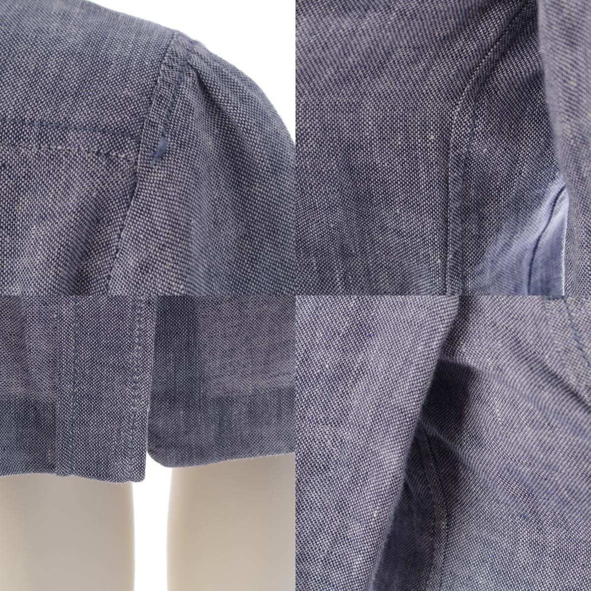 Loro Piana Linen Dress Shirt Blue 40 — view 8