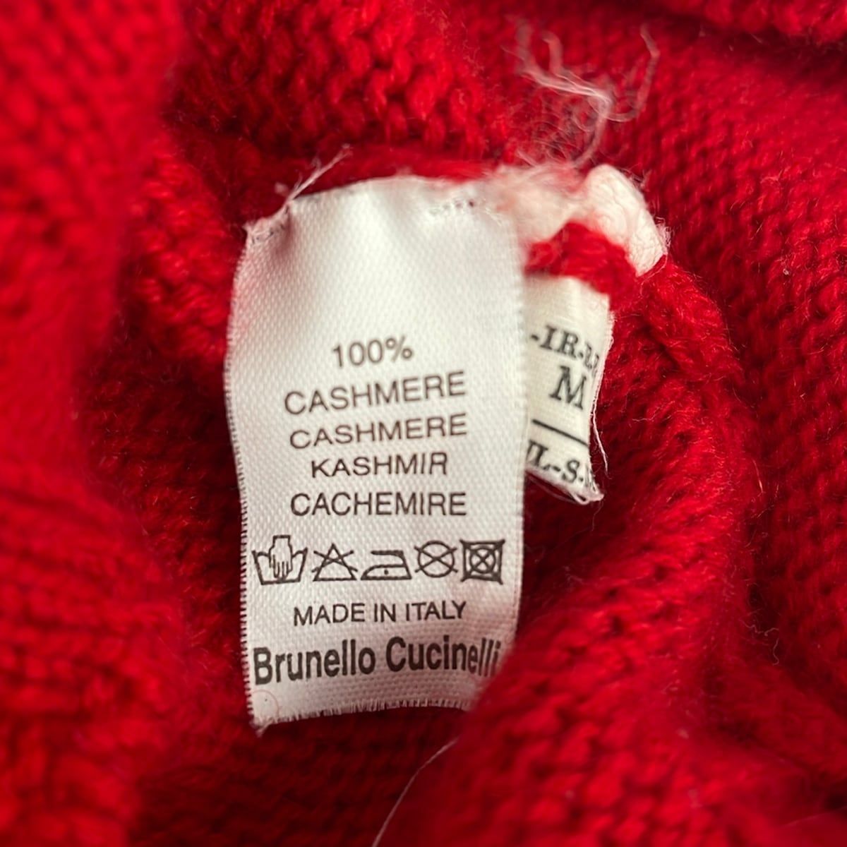 Brunello Cucinelli Long Sleeve Sweater Red Turtleneck Cashmere M — view 6