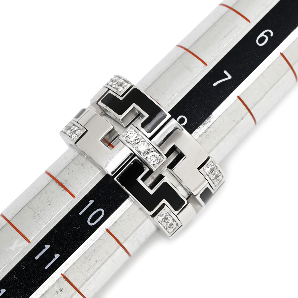 Cartier Ring Dragon Padlock Black White Gold 49 WG Diamond — view 8