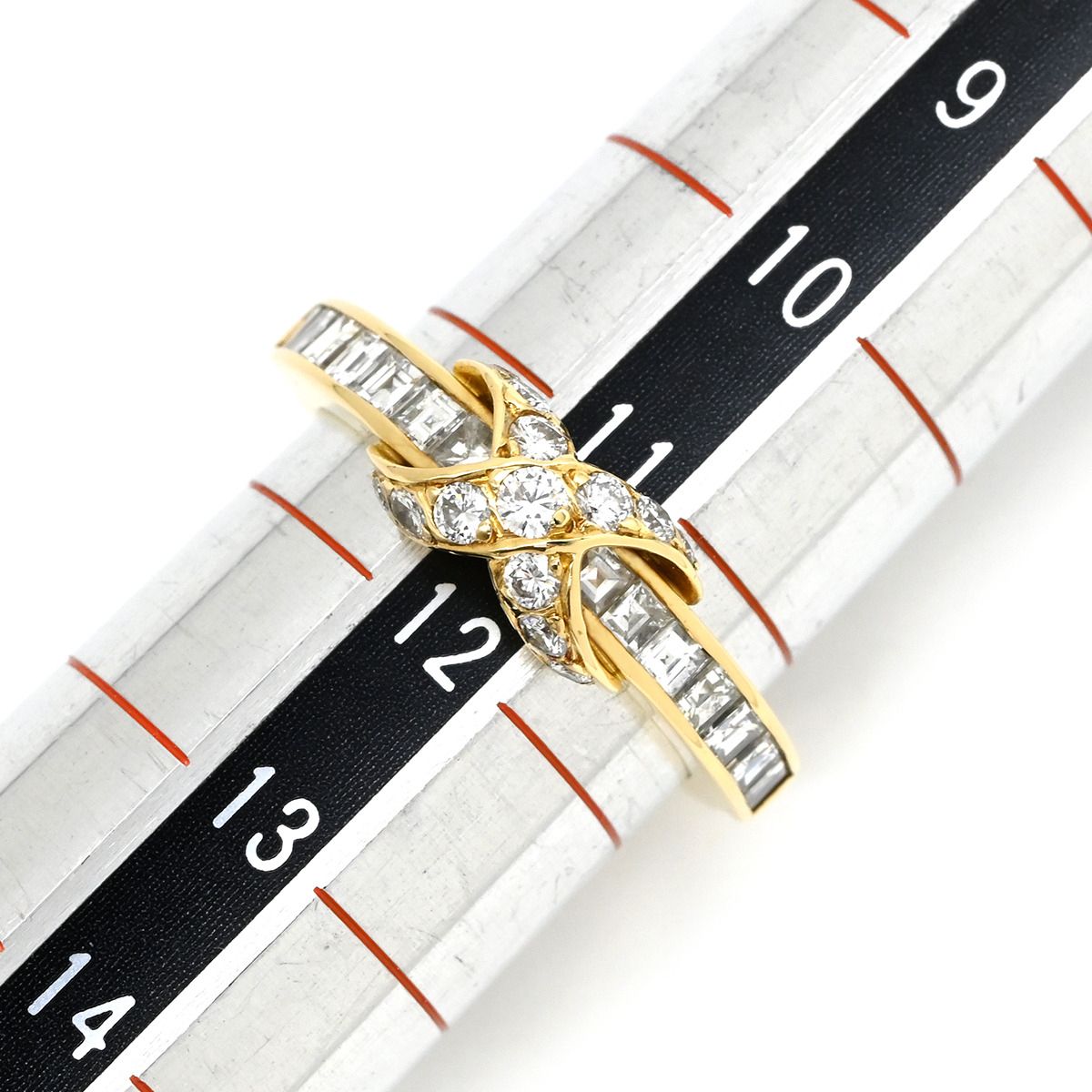Tiffany & Co Ring Signature Diamond Yellow Gold 18k T&Co Cross Baguette — view 8
