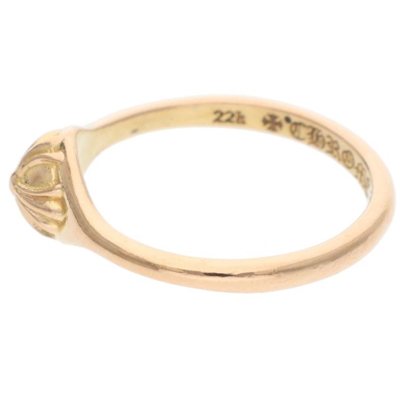 Chrome Hearts 22k Bubblgm Mini Half Bubblegum Cross Ball Gold Ring — view 5