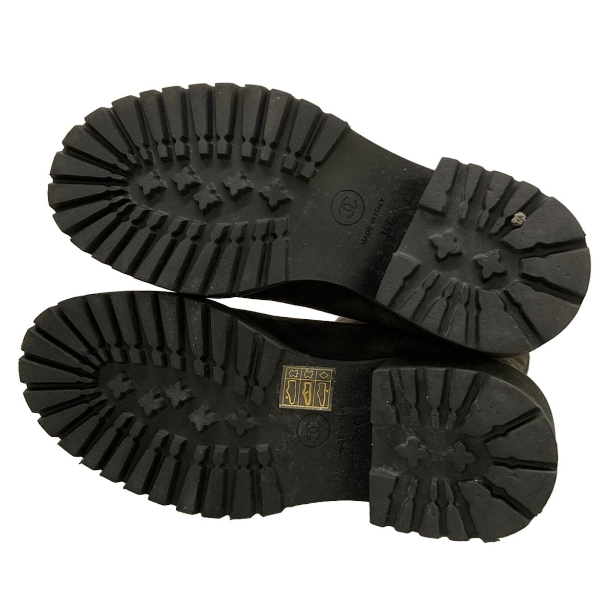 Chanel Short Boots C Dark Brown Black — view 8
