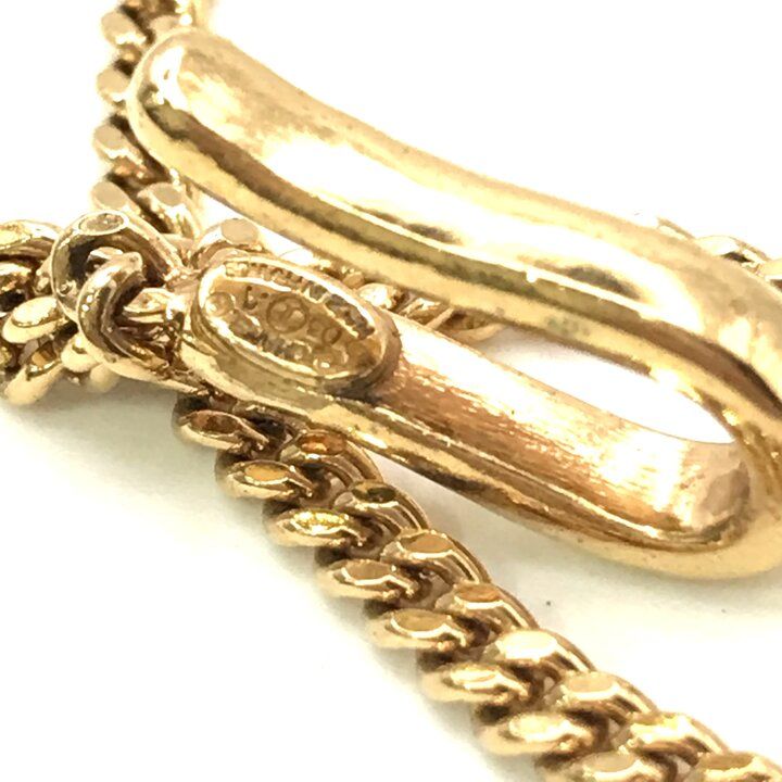 Chanel CC Logo Pearl Necklace Gold — view 6