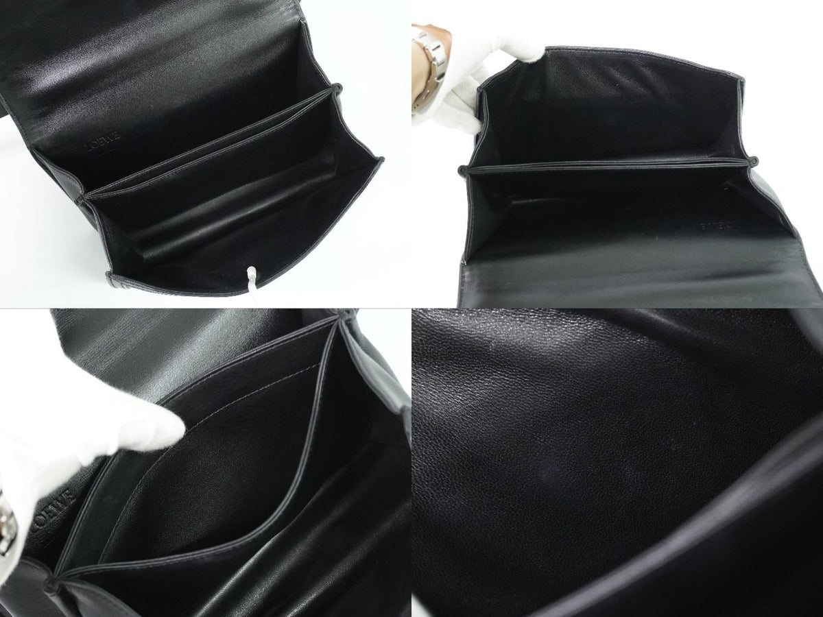 Loewe Barcelona Shoulder Bag Pochette Leather Black — view 8