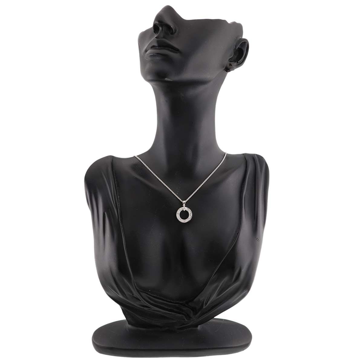 Bvlgari Double Logo Diamond Necklace 45 18k White Gold — view 8