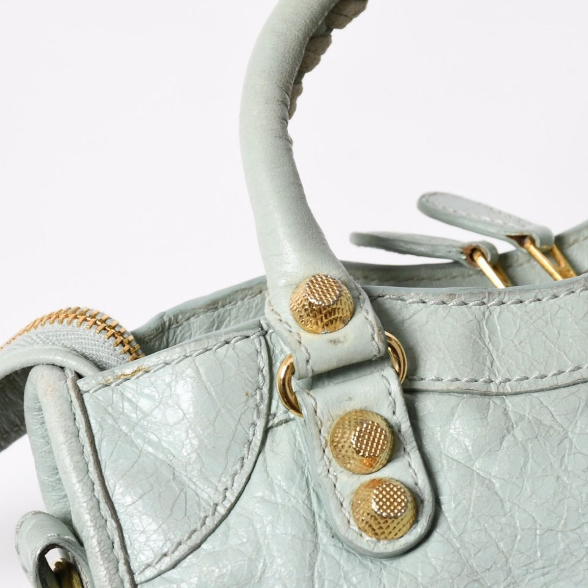 Balenciaga 2-Way Shoulder Bag Giant Mini City Lime Green Gold — view 8