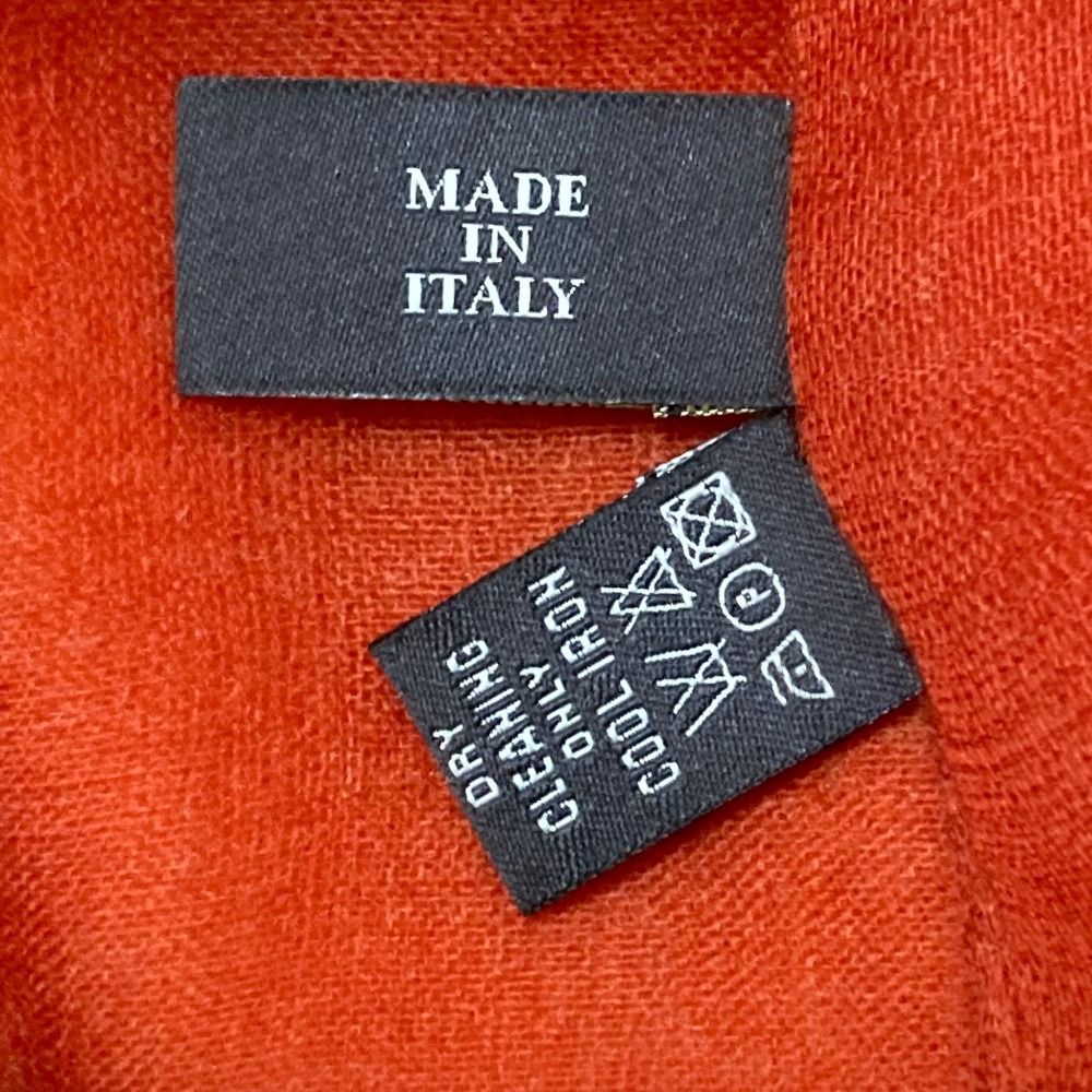 Loro Piana Cashmere 100% Gradation Large Shawl Orange Yellow Scarf — view 8