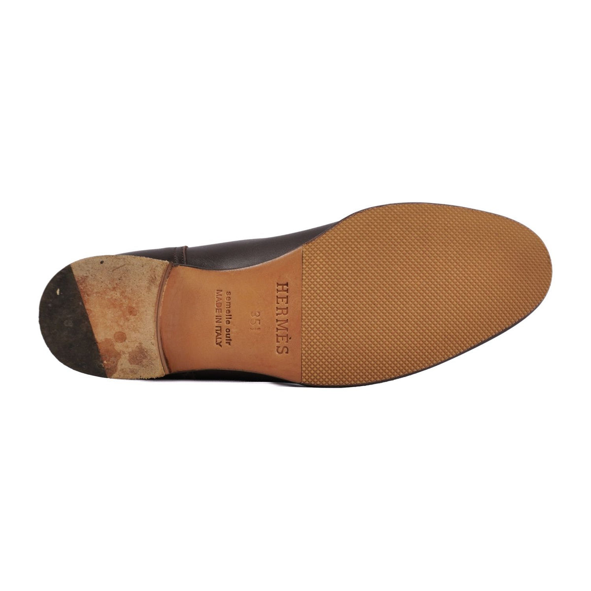 Hermes Boots Long Ex-Libris Heels Leather Brown — view 8