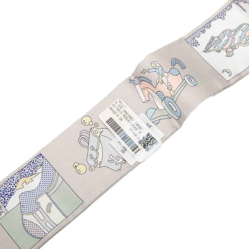 Hermes Twilly Vos Crayons Now Get Out Your Colored Pencils Scarf Gray — view 5
