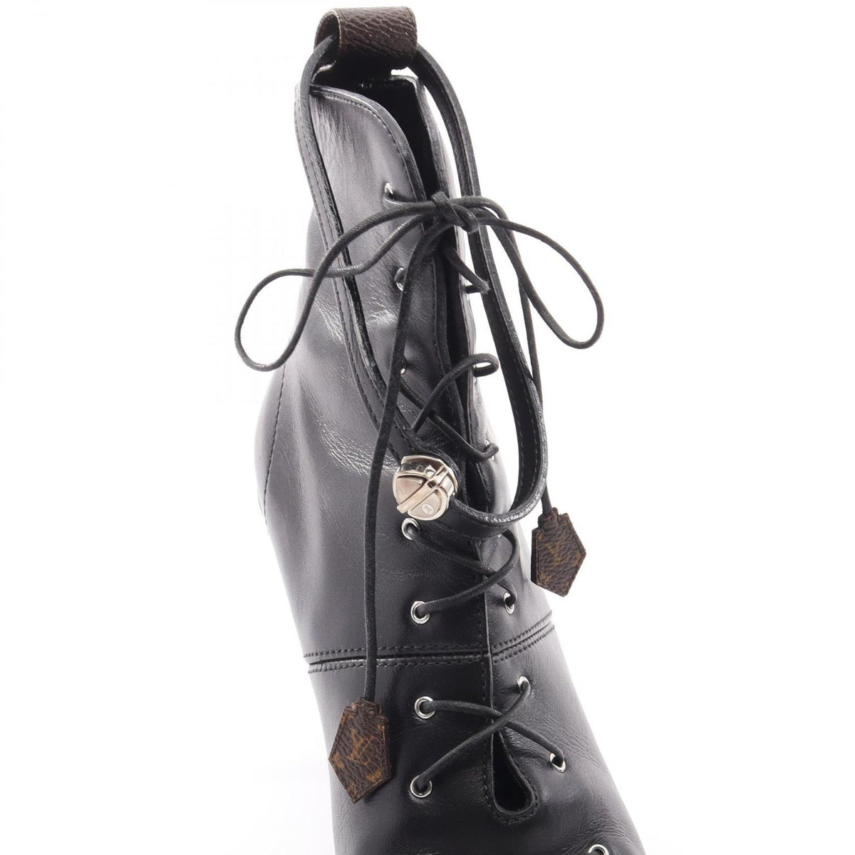 Louis Vuitton Boots LV Janet Line Ankle Black Leather Short — view 8